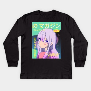 Lovely Anime Girl Kids Long Sleeve T-Shirt